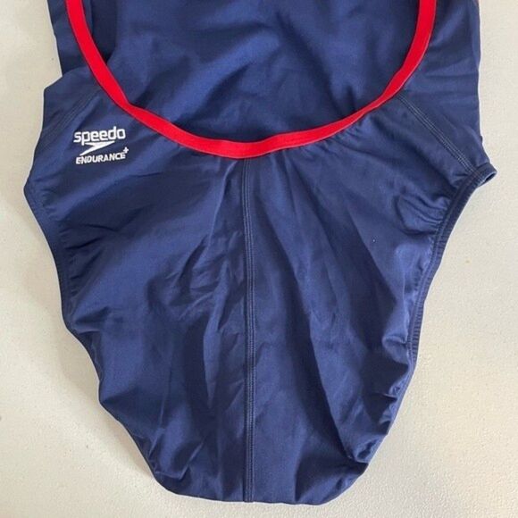 Speedo Women's Navy Endurance + Launch Splice One Piece Swimsuit Size 12/38 New - Picture 7 of 12
